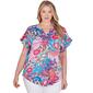 Plus Size Ruby Rd. Bright Blooms Rainforest Tropical Tee - image 1