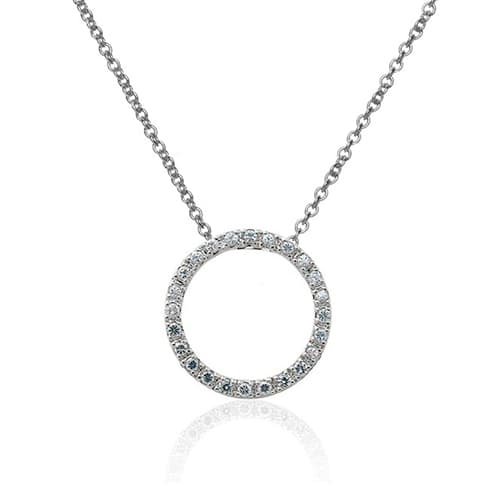 Diamond Simulate Circle Pendant Necklace - image 
