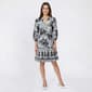 Womens Luxology Balloon Sleeve Border Floral A-Line Dress - image 1