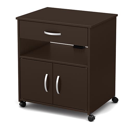 South Shore Axess Printer Cart on Wheels-Chocolate