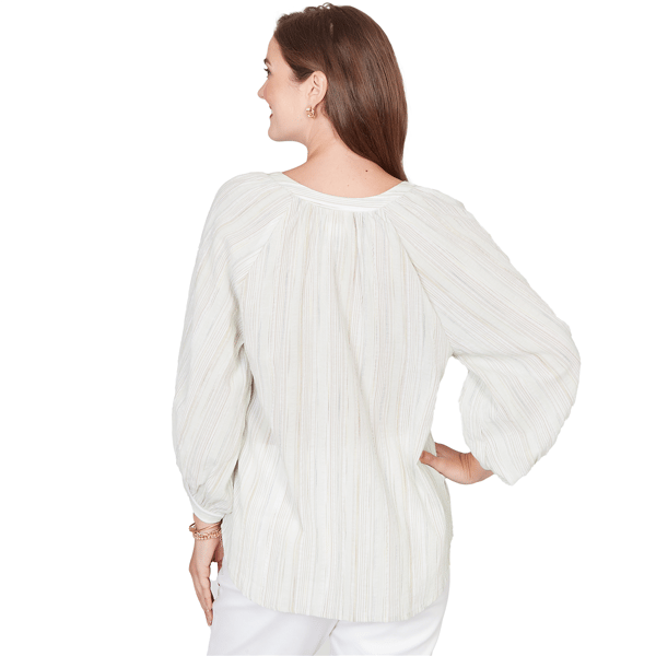 Petite Ruby Rd. Renaissance Romance Crinkle Stripe Blouse