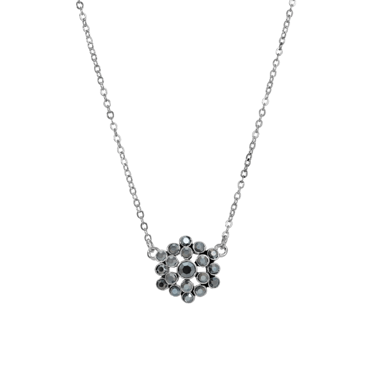 1928 Jewelry 16in. Hematite Cluster Pendant