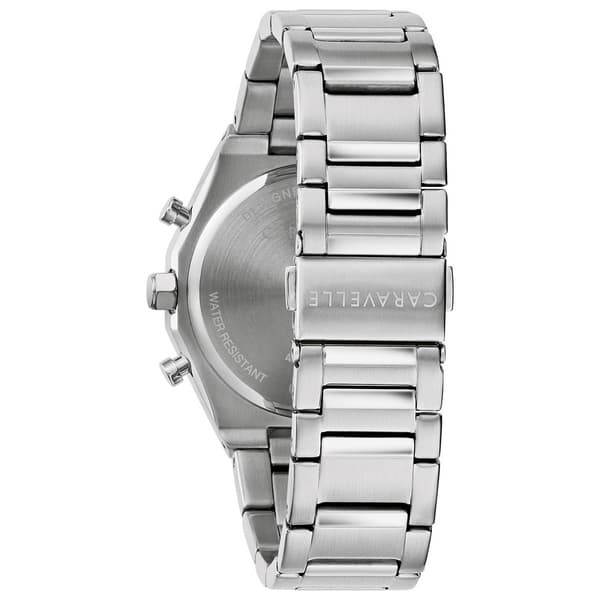 Mens Caravelle Stainless Steel Grey Dial Chrono Watch - 43A158