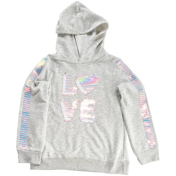 Girls (7-16) BTween(R) Long Sleeve Flip Sequin Love Hoodie - image 