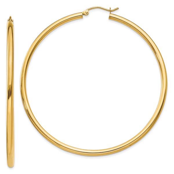Gold Classics(tm) 14kt. Gold Polished 60mm Hoop Earrings - image 