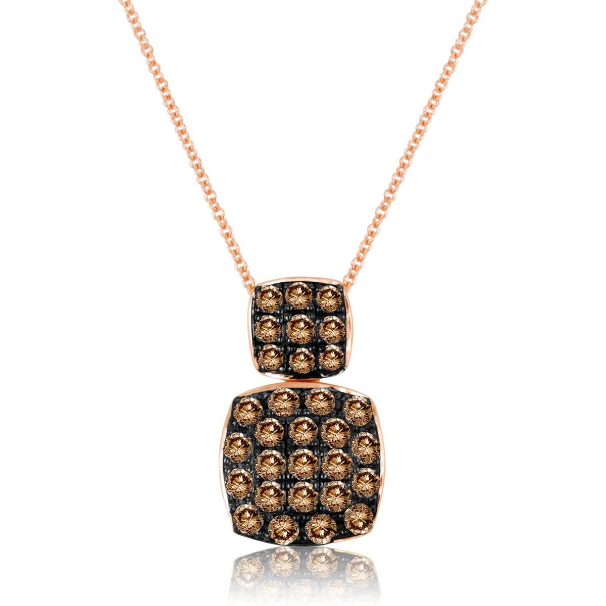 Le Vian(R) Rose Gold Chocolate Diamond Square Pendant Necklace