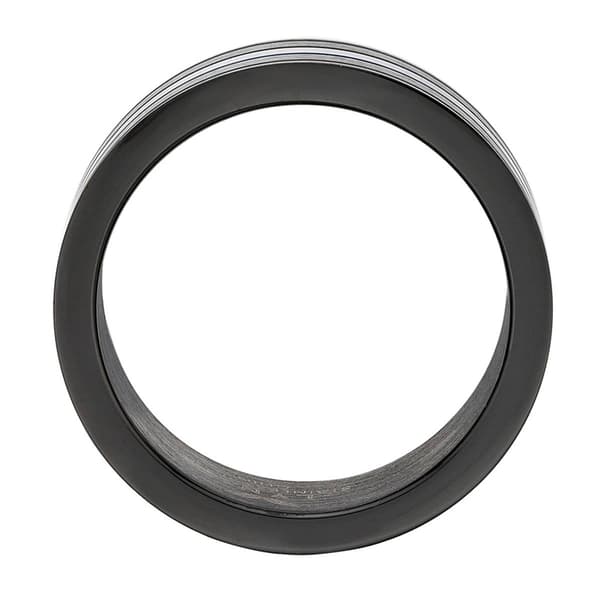 Mens Lynx Stainless Steel Thin Blue Line Ring