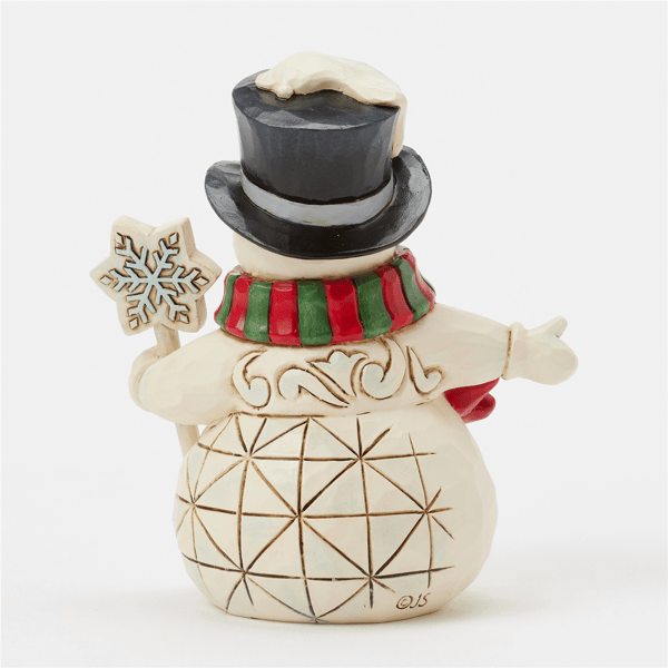 Jim Shore Heartwood Creek Snowman Snowflake Staff Mini Figurine
