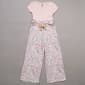 Girls (7-16) No Comment Short Sleeve Floral Paperbag Jumpsuit - image 1