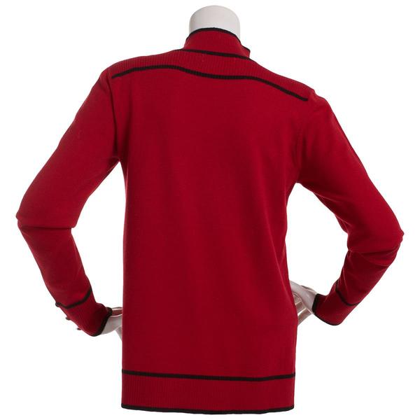 Womens Retrology Mock Neck Sweater with Piping