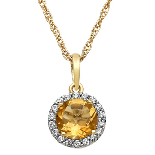 Gemstone Classics(tm) Citrine & White Sapphire Necklace - image 