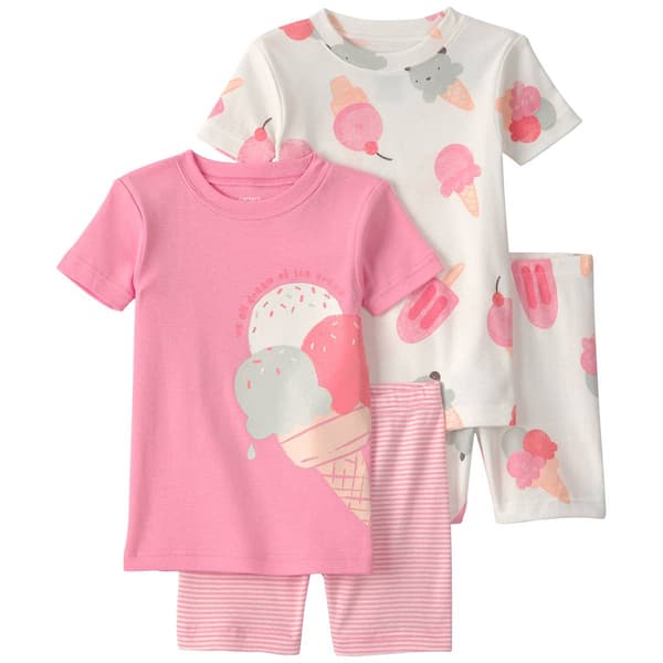 Toddler Girl Carter''s Ice Cream Snug Fit 4pc. Pajama Set - Pink/ - image 