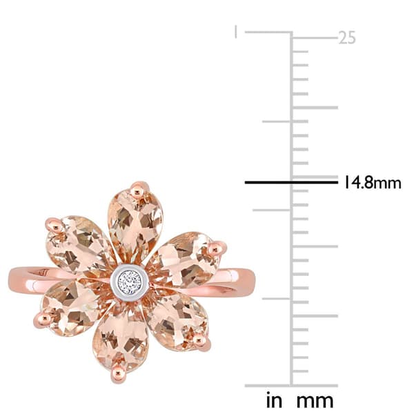 Gemstone Classics™ 10kt. Rose Gold Diamond Floral Ring