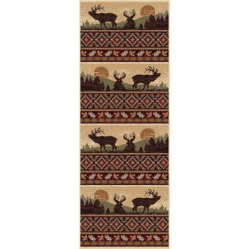 Tayse Nature Misty Elk Lodge Runner - Red - image 