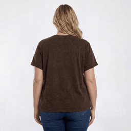 Juniors Plus Attitude Not Included Rhinestone Distressed Tee