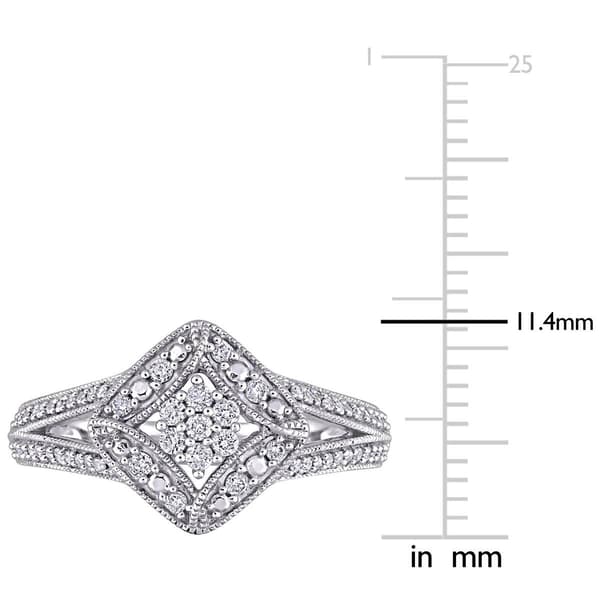 Diamond Classics™ 10kt. White Gold 1/4ct. Diamond Cluster Ring