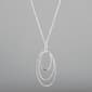 Design Collection Silver Plated 3 Oval Pendant Necklace - image 1
