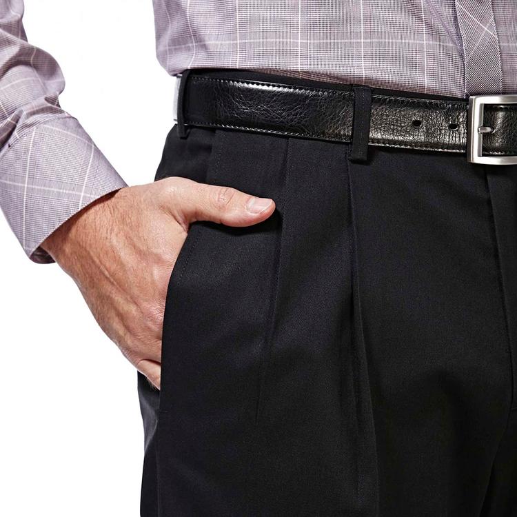 Mens Haggar® Premium No Iron Khaki Pleat Front Pants