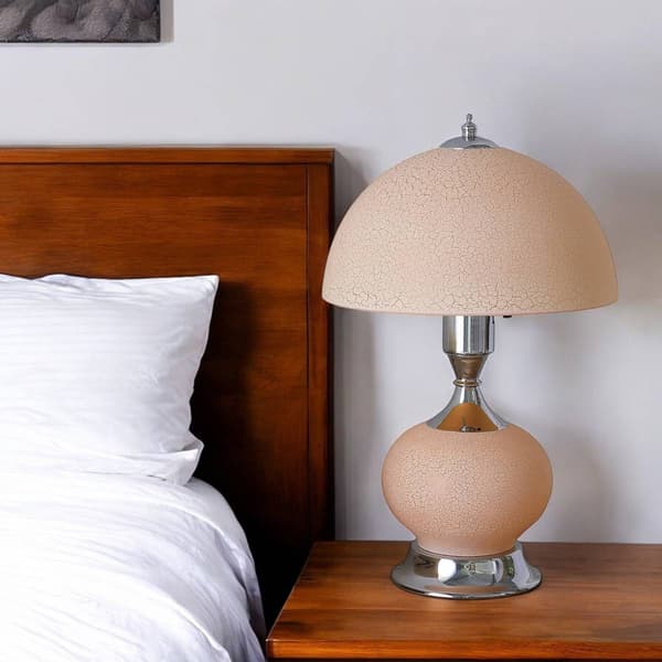 HomeRoots 24in. Pink Bedside LED Table Lamp