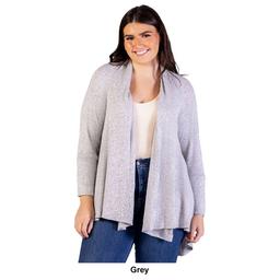 Plus Size 24/7 Comfort Apparel Long Sleeve Cozy Cardigan