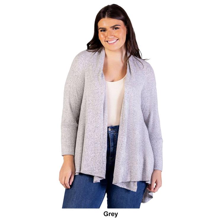 Plus Size 24/7 Comfort Apparel Long Sleeve Cozy Cardigan