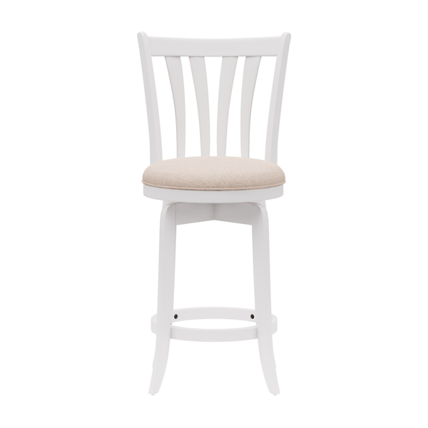 HH2 Home Savana White Wood Swivel Counter Height Stool