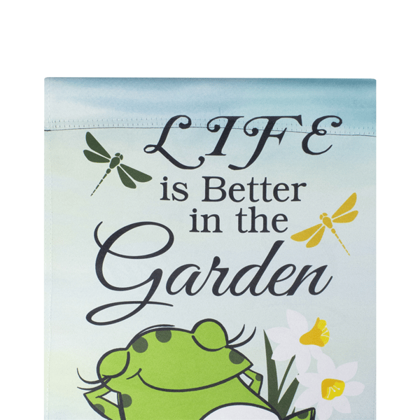 Northlight Life is Better in the Garden Frog Outdoor Garden Flag