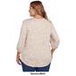Plus Size Ruby Rd. Hello Spring Knit Embroidered Mix Puff Tee - image 2