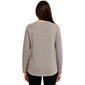Womens Tru Self Long Sleeve Button Shoulder Coffee Patchwork Tee - image 3
