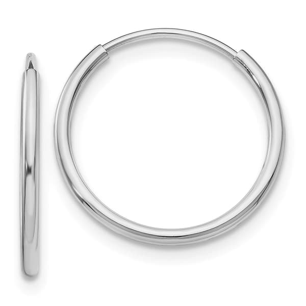 Gold Classics&#40;tm&#41; 14kt.16mm White Gold Endless Hoop Earrings - image 