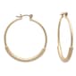 Freedom Gold-Tone Sand Dusted Bottoms Click-Top Hoop Earrings - image 2