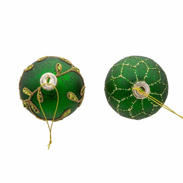 Kurt S. Adler 6pc. Gold & Emerald Green Embellish Ornaments Set