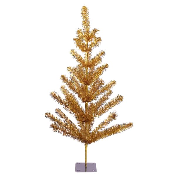 Northlight 3ft. Unlit Gold Tinsel Pine Artificial Christmas Tree - image 