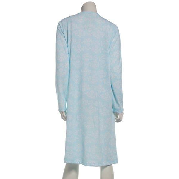 Womens Sophia by Rene Rofe Long Sleeve Damask Lace Nightgown