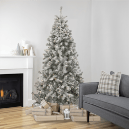 Northlight 6.5ft. Pre-Lit Flocked Madison Pine Christmas Tree