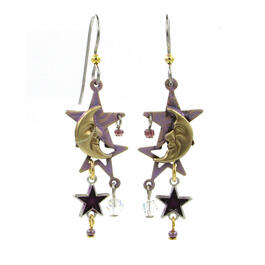 Silver Forest Mixed Metal Celestial Earrings