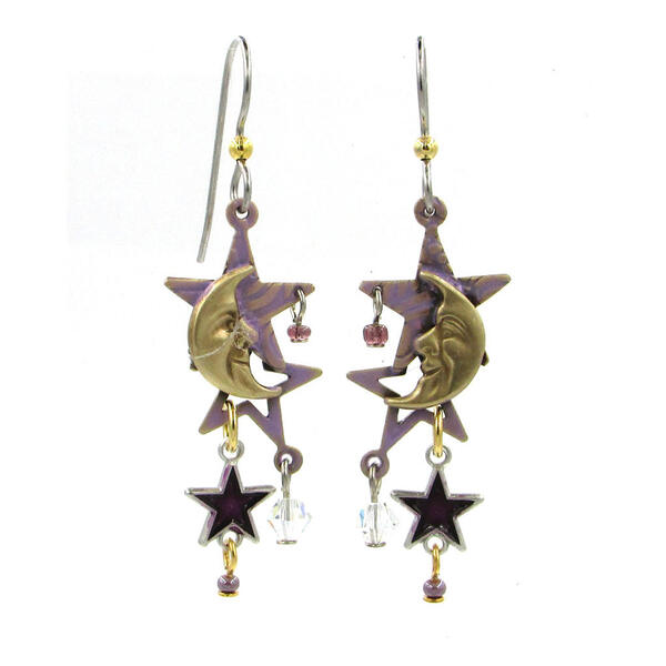 Silver Forest Mixed Metal Celestial Earrings - image 
