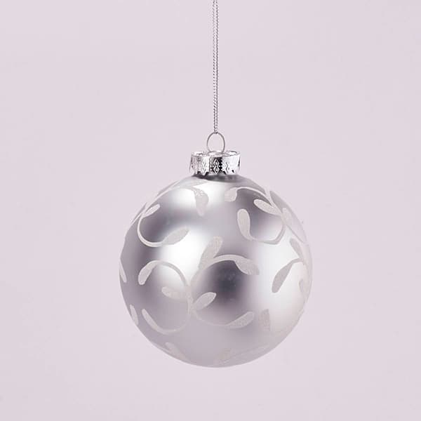 White Swirl Ball Ornament - image 