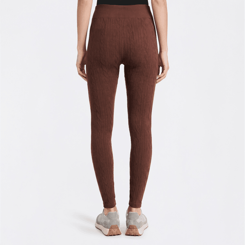 Womens Runway Ready Mixed Cable Knit Fleece Lined Leggings