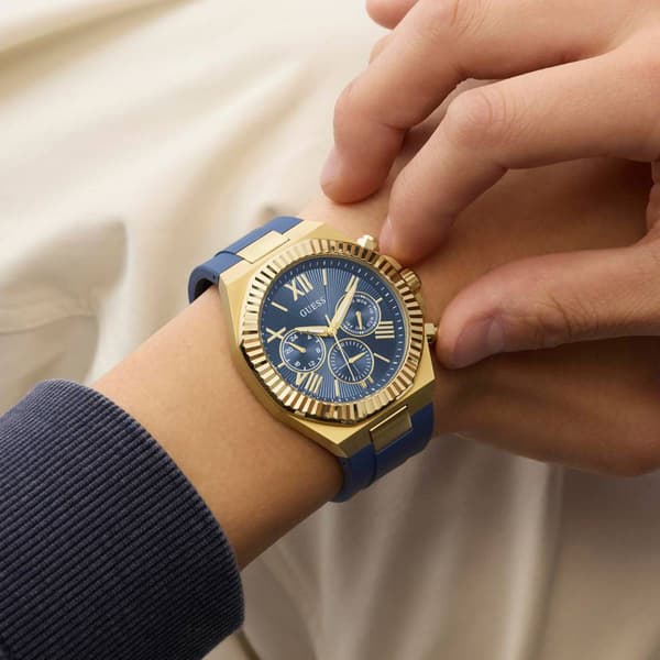 Mens Guess Gold-Tone Multi-Function Watch - GW1011G2