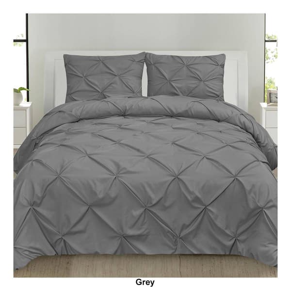 Sweet Home Collection 3pc. Pinch Pleat Pintuck Duvet Cover Set