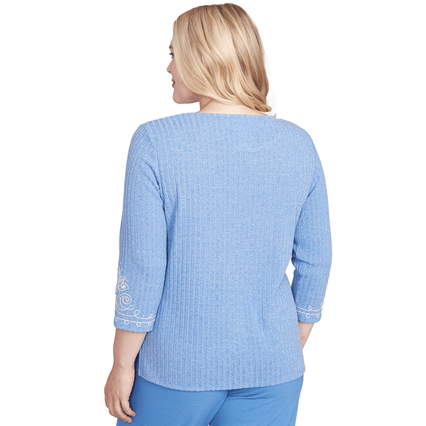 Petite Alfred Dunner Business As Usual Scroll Border Blouse