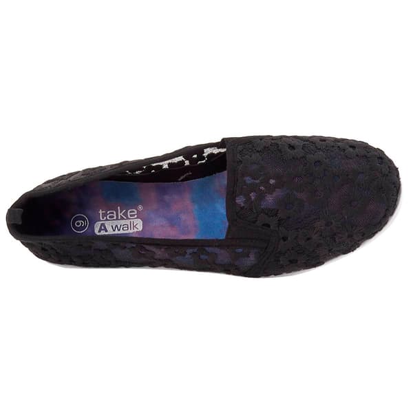 Womens Ashley Blue Embroidered Floral Twin Gore Flats