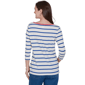 Womens Ruby Rd. Must Haves II 3/4 Sleeve Varsity Stripe Tee - image 2