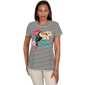 Womens Ruby Rd. Tropical Noir Short Sleeve Toucan Stripe Tee - image 1