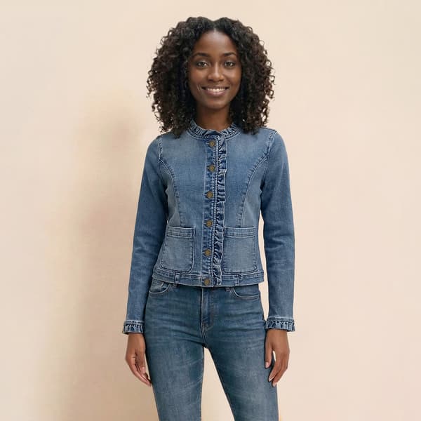 Womens Draper James Ruffle Denim Jacket - image 