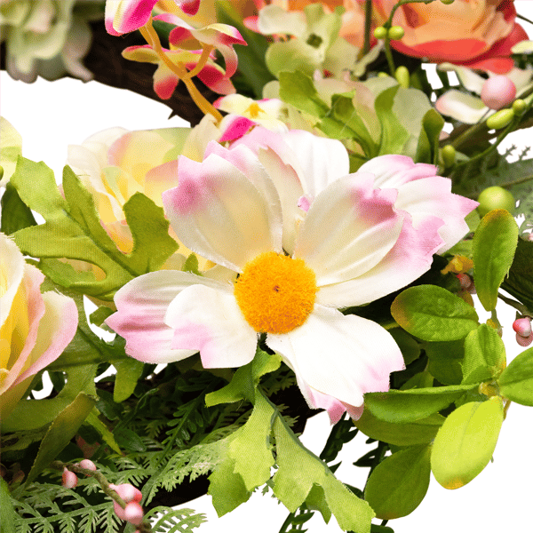 Northlight 26in. Daisy Peony & Roses Floral Spring Wreath