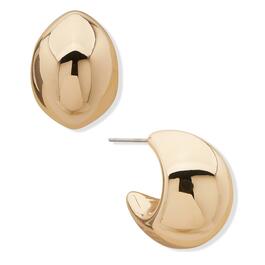 Nine West Gold-Tone Oval Post Hoop Earrings