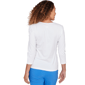 Petite Hearts of Palm Embraceable Blue Square Neck Blouse - image 2