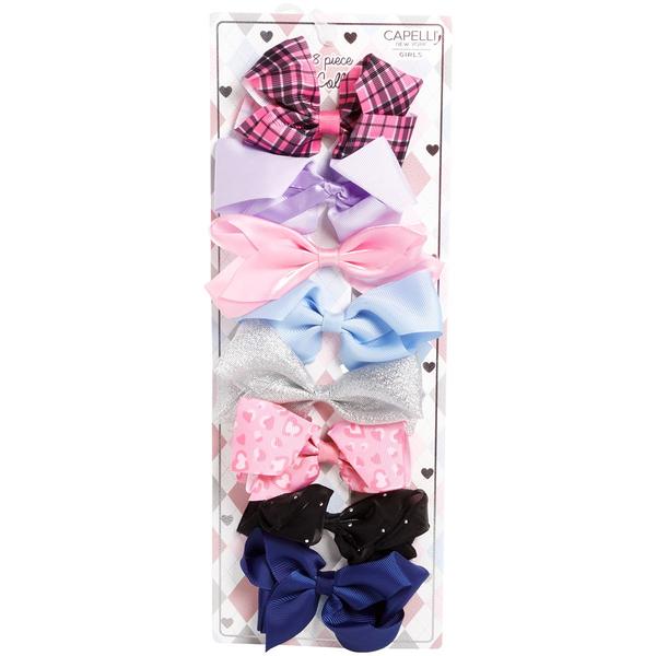 Girls Capelli New York 8pk. Mix Hair Clip Bows